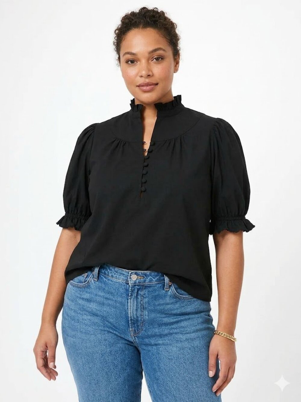 Pomander Place Black Selena Blouse XXXL